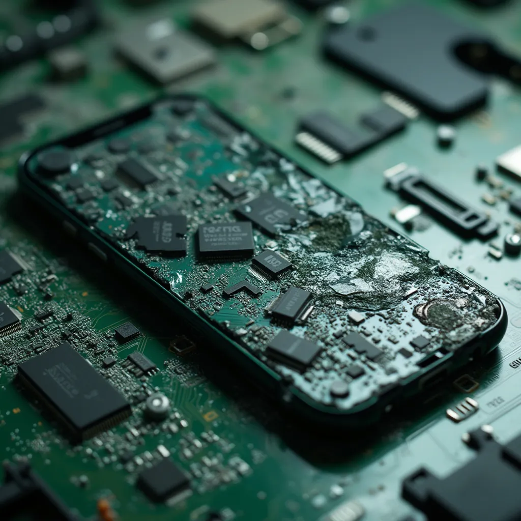 Reparación de smartphone antes y después